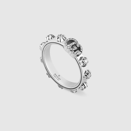 ANELLO GUCCI RUNNING G Oro bianco YBC554303001 Ring gold MIS 14 FEDE  diamanti GG | eBay