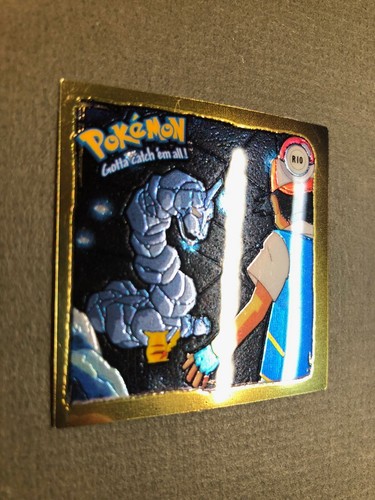 Pokemon 1999 Artbox Series 1 Gold Stickers Onix Ash R10 - Picture 3 of 6