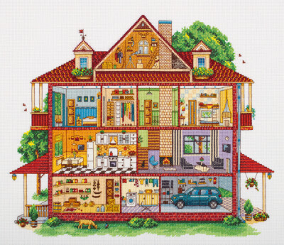 Cross Stitch Kit By Panna  - Country House