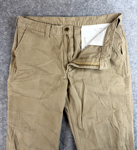 Carhartt Pants Men's 38x32 Khaki Brown Rugged Flex Canvas Relaxed Fit Pants