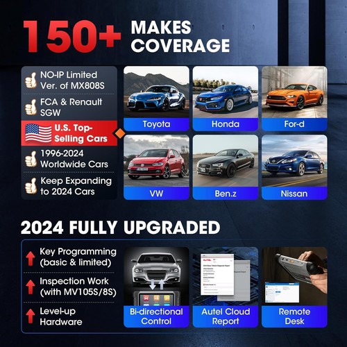 Autel MaxiCheck MX808S MK808S 2025 herramienta de diagnóstico bidireccional para todos los sistemas para automóvil - Imagen 7 de 14