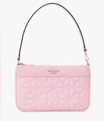 Kate Spade Spade Flower Quilted Convertible Wristlet Clutch Pink