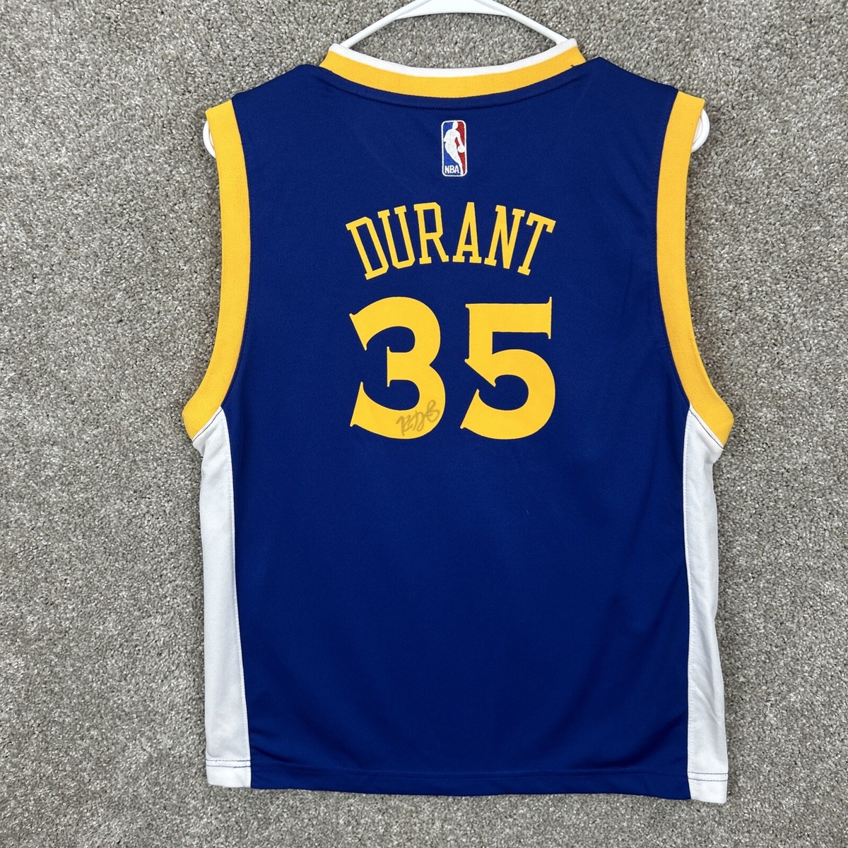 Adidas Kevin Durant Golden State Warriors Jersey Signed Youth Large