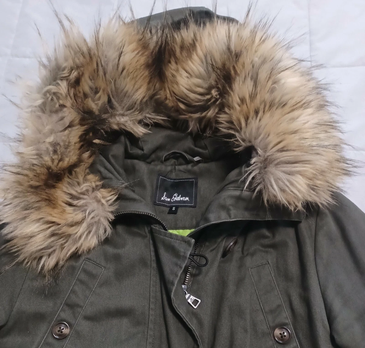 Sam edelman faux cheap fur trim parka