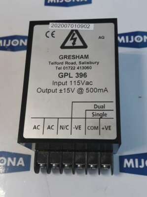 GRESHAM GPL 396 IN: 115VAC OUT: +-15V 500mA NEW OLD STOCK