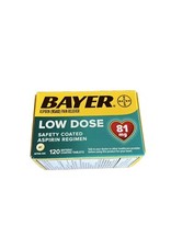 Bayer Aspirin Regimen 81mg Low Dose 120 Coated Tablets  Exp 01/2025 Sealed