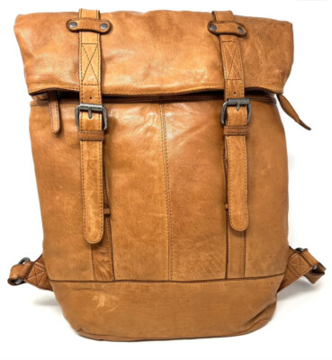 new Vilenca Holland TAN Leather Backpack TECH BAG Dual
