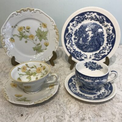 2x Sammelgedeck u.A Royal Tudor England Blumen Sammeltasse Art Deco 50er vintage