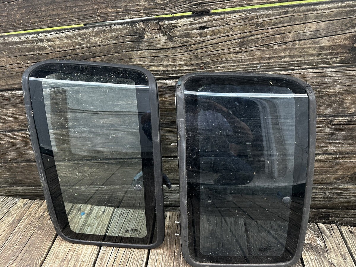Used OEM Left Rear Quarter Glass Window – For 86-97 Nissan Truck King Cab – Factory Tint With Latch – Direct Fit