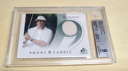 PHIL MICKELSON 2002 SP Game Used Golf Front 9 Fabric BGS 9 9.5 MINT