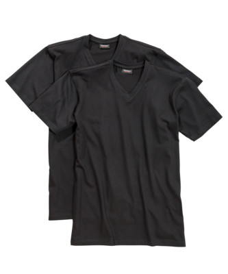 T-Shirt Doppelpack mit V-Neck von Redfield in schwarz