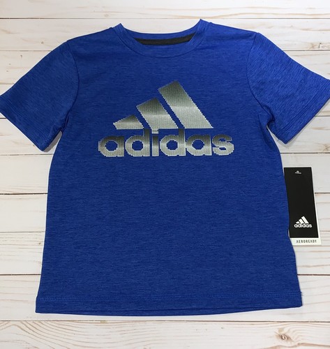 Adidas Little Boys Logo T-Shirt Royal Blue Size - 4/XS (3-4yrs) - Picture 3 of 6