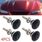 <!--F#f_0-->4pcs Black Push Button Quick Release Bumper Hood Pin Engine Bonnet Lock Clip Kit<!--F/-->
