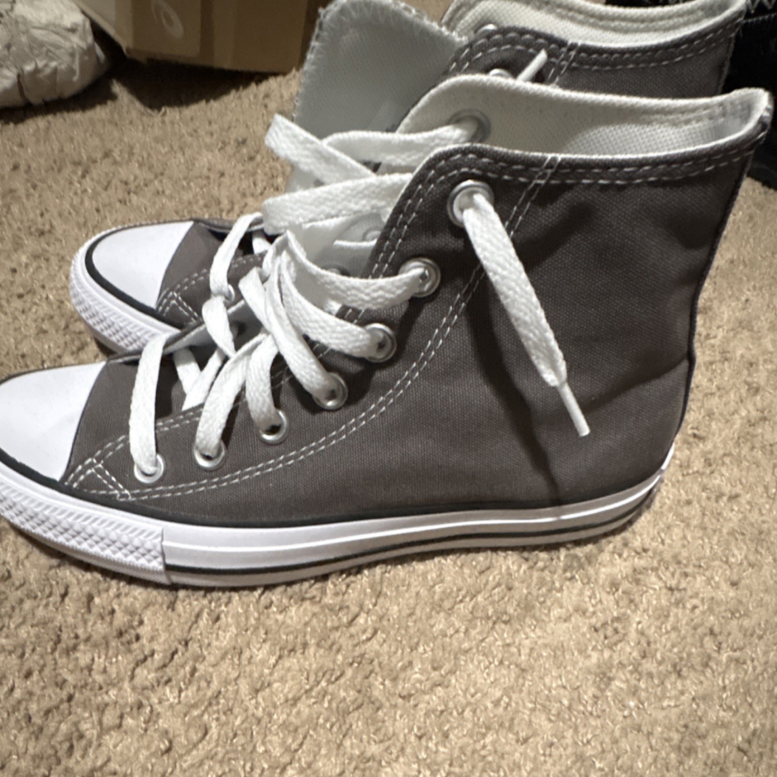 Converse Gray Canvas High Top Men's Casual Shoes Lace Up Size 4 thumbnail 3