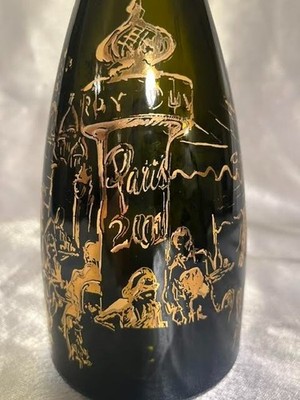 Vtg Empty Bottle Of Duval Leroy  Champagne Gold Paris Serigraph By Leroy Neiman!