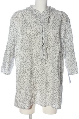 GIGI Schlupf-Bluse Damen Bluse Gr. DE 54 weiß-hellgrau Business-Look