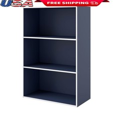 Stackable Cube Storage Shelves Modern 3 Tier Organizer Wood Bookcase Durable New
