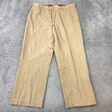 Dockers Relaxed Fit Straight Chino Pants Men's Size 36X29 Tan Flat Front Cotton