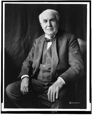 Thomas Alva Edison Portrait Seated 1922 Inventor Businessman Photographic Print