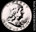 1961 Silver Franklin Half Dollar - Choice Gem Proof  Lustrous  #L6219
