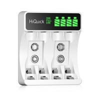 HiQuick Akku LadegeräT LCD Display AA AAA Ni-Mh Li-Ion Schnellladung 4+2 Slot