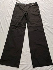 NWT Armani Collezioni Black Wide Leg Flare Pants IT 46 UK 14 Cotton Stretch...