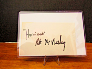 PETE Mc NEELEY [ HURRICANE ]  BOXING AUTOGRAPH INDEX CARD WITH SPORTSWORLD COA