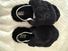 UGG Kids Fluff Yeah Slide Slippers Black Size 12