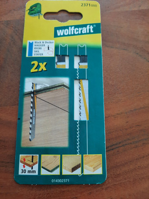 2 x Stichsägeblätter HCS U-Schaft Holz/Kunststoff 2,5 mmZahn 100mmlang Wolfcraft