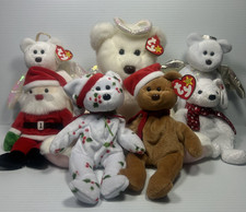 7 Christmas Holiday Ty Beanie Babies - NOS