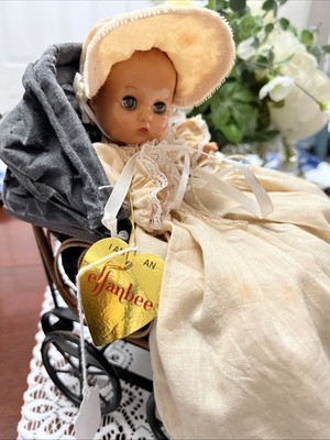 Victorian Effanbee Patsy Babyette '96 Doll Black Pram Buggy
