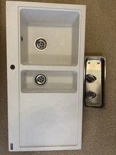 Franke White Composite 1.5 Bowl Sink With Drainer Top Mount