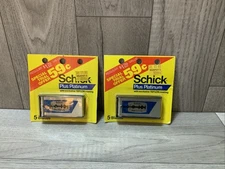 Vintage Schick Plus Platinum Double Edge Razor Blades Lot of 2 Packs 5x NOS
