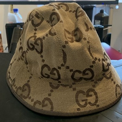 Authentic Gucci Jumbo GG Canvas Bucket Hat Size Large