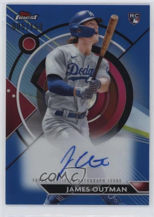 2023 Topps Finest Blue Refractor 5/150 James Outman #FA-JO Rookie Auto RC