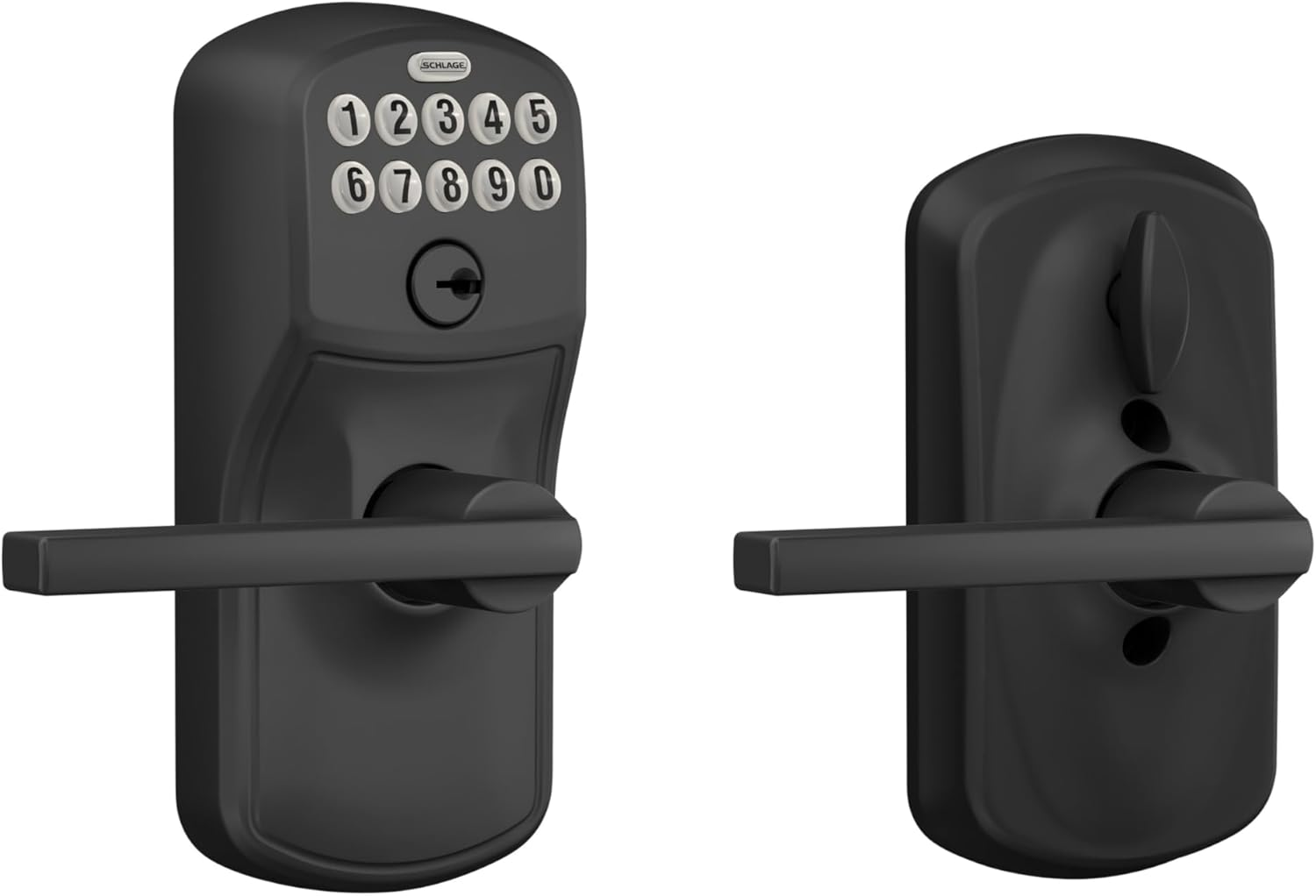 Schlage FE595 Matte Black Keypad Entry Deadbolt Lock with Latch