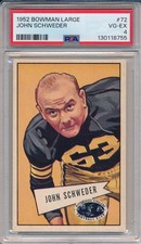 1952 BOWMAN LARGE #72 JOHN SCHWEDER -PSA 4 VG-EX (SVSC) FRESHLY GRADED! SP!