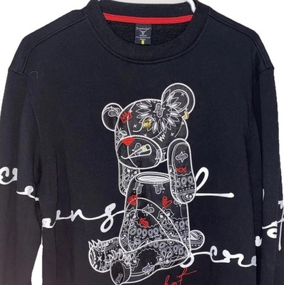 Mad Teddy Bear Sweatshirt NYC Hip Hop Premium Fleece Pullover Mens Size Small 3D