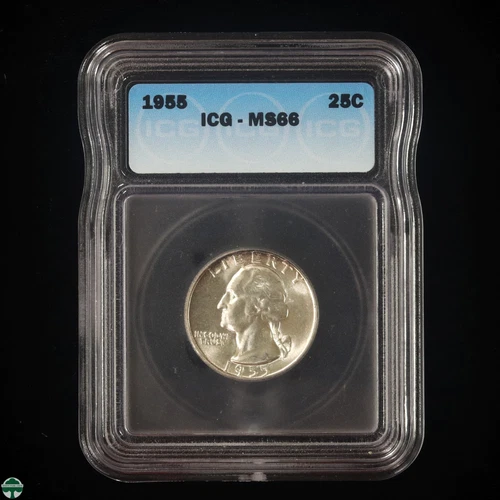 1955 Washington Silver Quarter ICG MS66 Nice and White