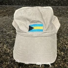 Robin Ruth Ball Cap Beige Hat Bahamas Flag Adjustable Distressed Tan