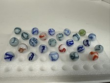 118 Lot Of 25 Vintage Swirl Glass Marbles