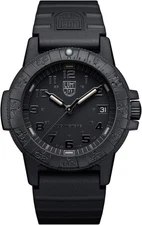 Luminox XS.0301.BO.L Men's Leatherback SEA Turtle Blackout Watch, Black