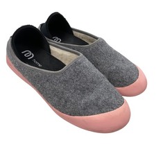 Mahabis Curve Slippers Womens 8.5-9 / 40 Gray Pink Wool House Shoe Shearling