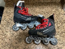 BAUER VAPOR X40R INLINE HOCKEY JR JUNIOR SKATES SIZE 3R US 4 EU 36, BLACK / RED