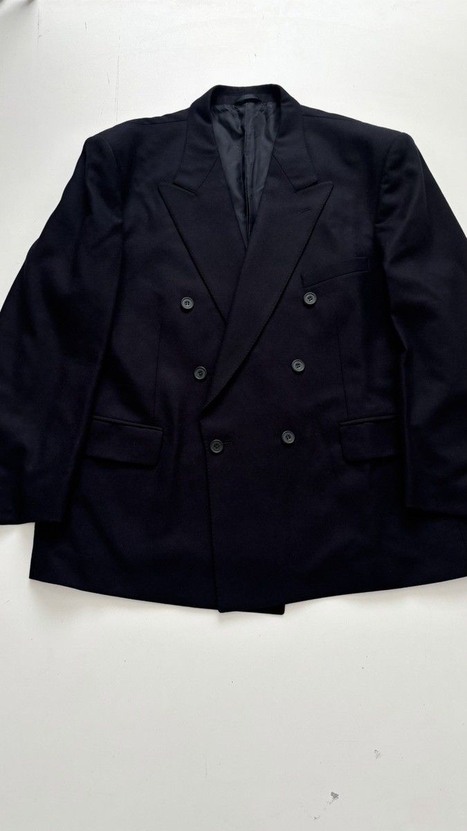 Christian Dior　美品　 黒スーツ　フランス製 Christian Dior Monsieur Navy Double Breasted Wool Suit Mens