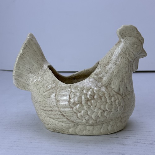 Vintage Chicken Hen Ceramic Planter Trinket Dish As Is Chipped Cottagecore Farm - Picture 3 of 13