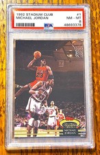 PSA 8 ~ Michael Jordan ~ 1992 Stadium Club #1 ~ Bulls MVP HOF
