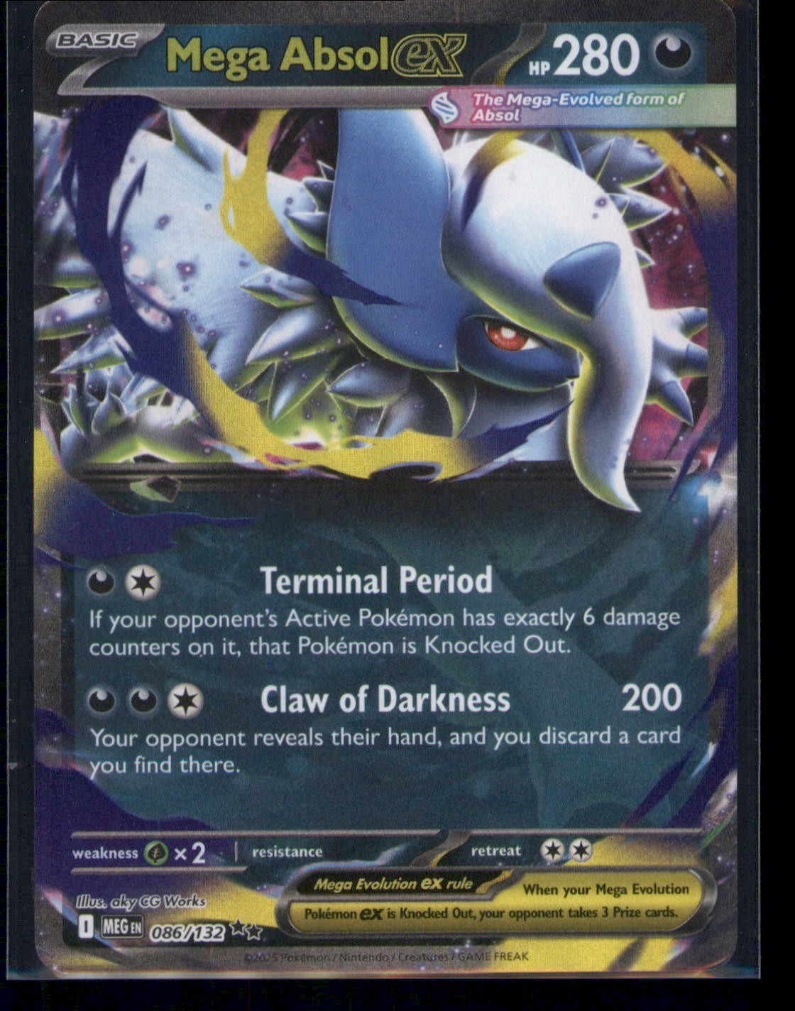 Mega Absol ex 086/132 Me01: Mega Evolution Holo NM