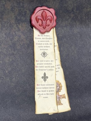 Cosplay Purity Seal For 40K Adepta Sororitas Resin Wax Seal Canvas Style Paper