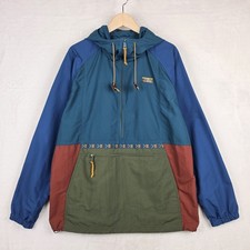 LL Bean Mountain Classic Anorak Windbreaker Mens Large Vintage Colorblock